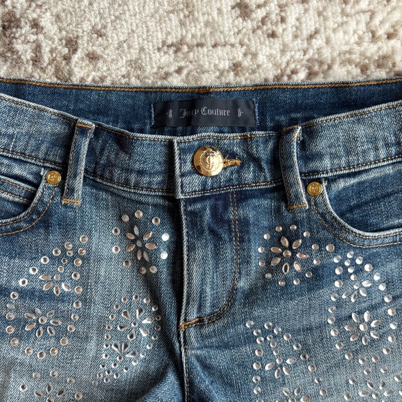 Vintage Juicy Couture rhinestone denim shorts - Picture 2 of 6
